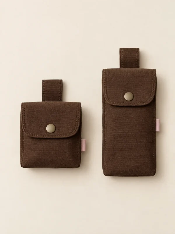Belt Loop Pouch Pair in Cocoa, front view