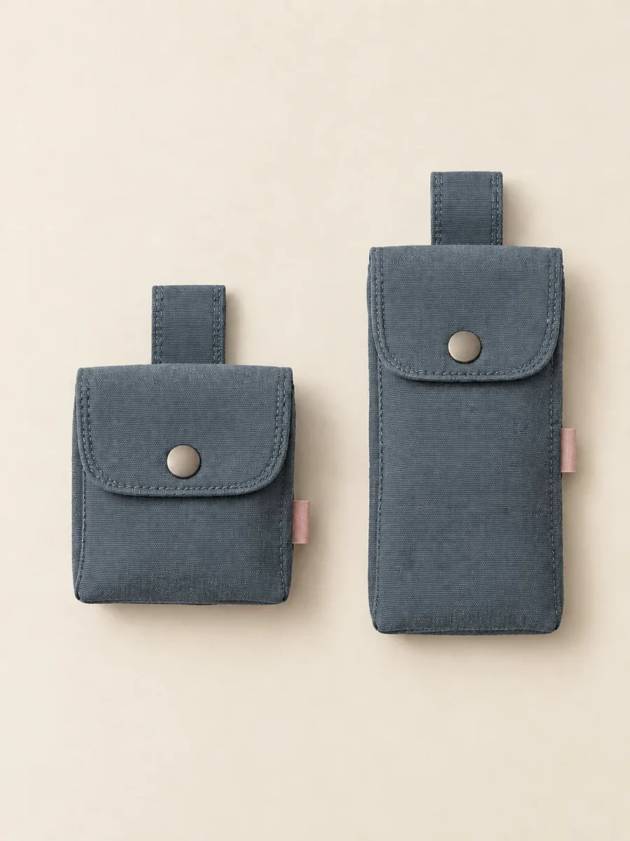 Belt Loop Pouch Pair in Slate, front view