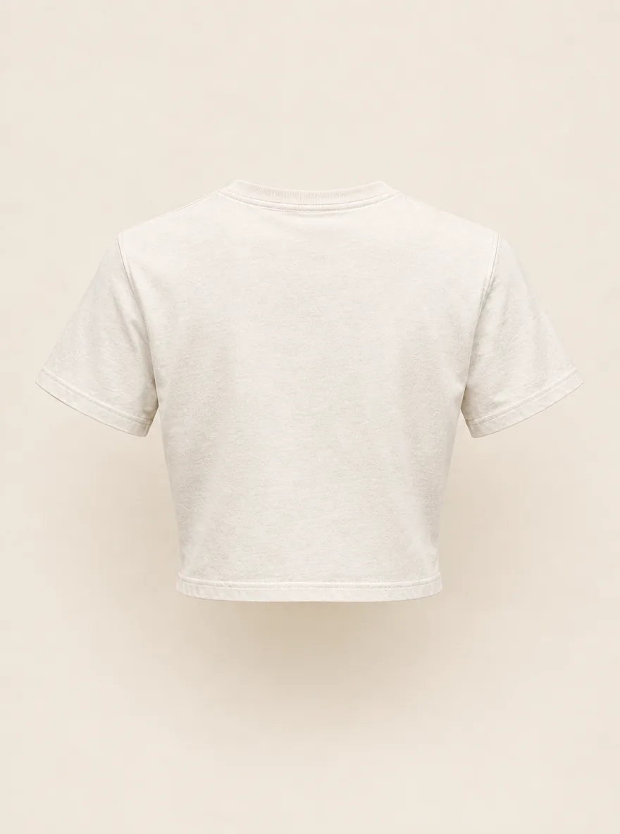 Bib Pocket Tee in Ecru, back view