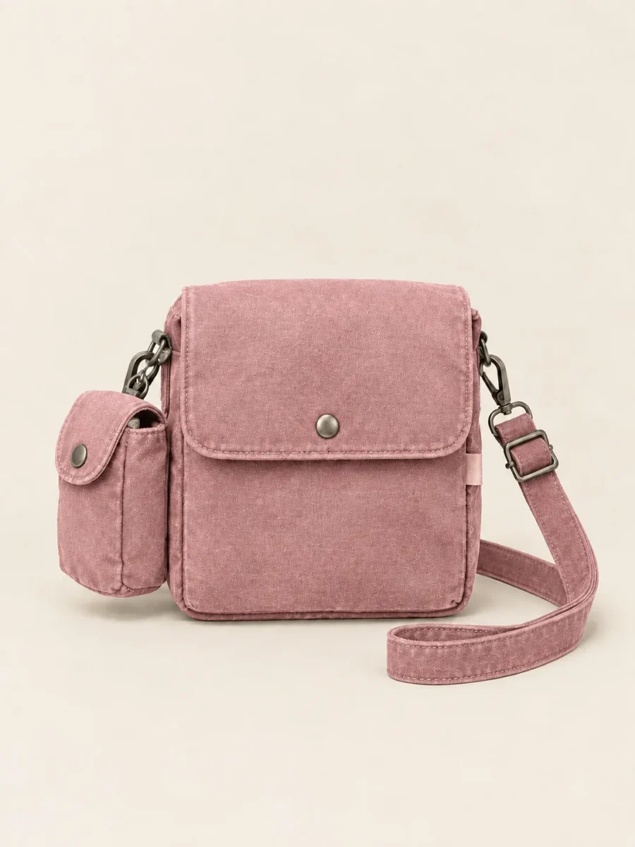 Camera Box Mini Bag in Rose Chalk, front view