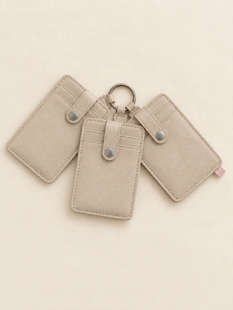 Card Sleeve Stack in Stone, front view