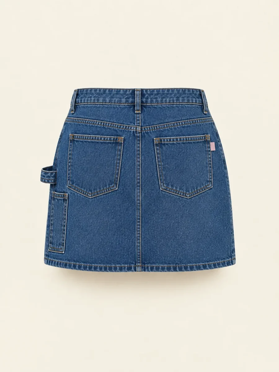 Carpenter Denim Mini in Indigo, back view