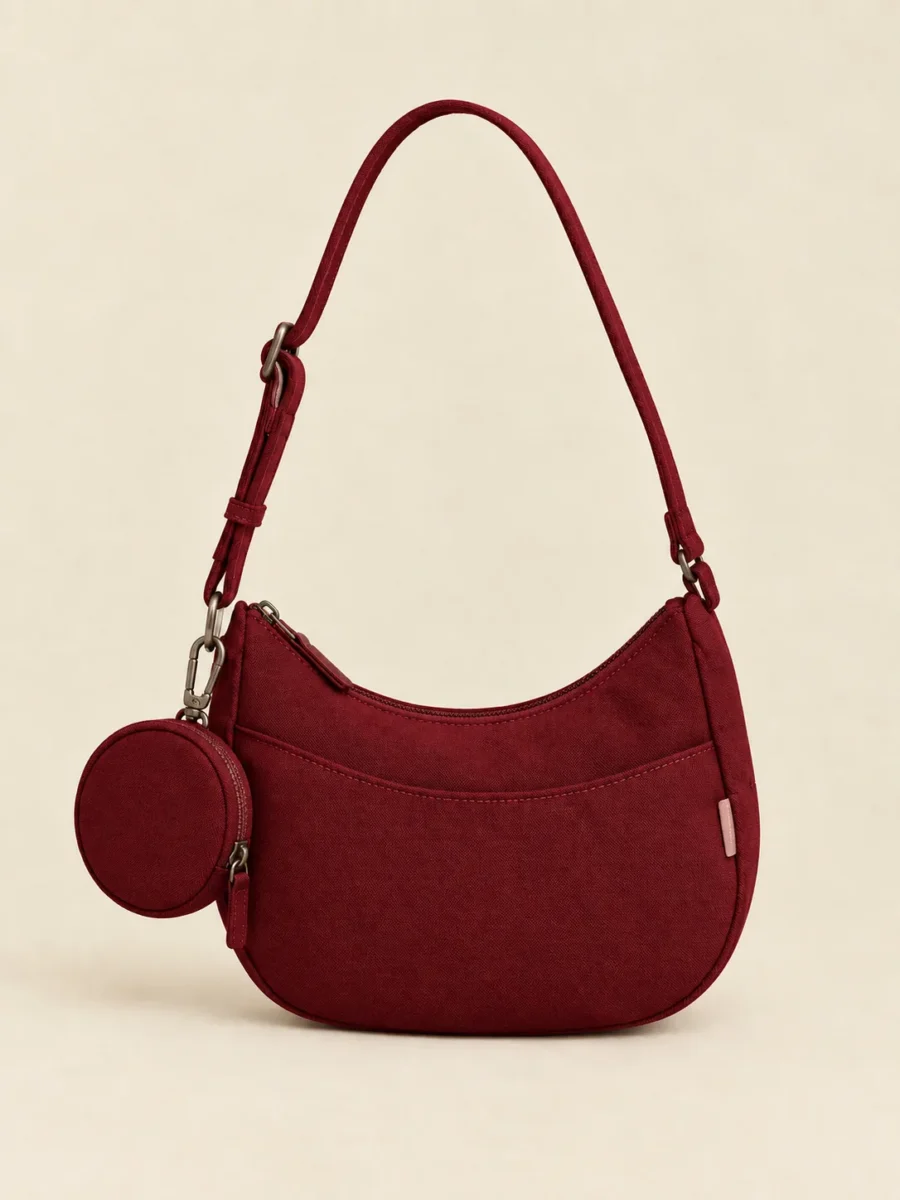 Clip Pouch Duo in Cherry, front view