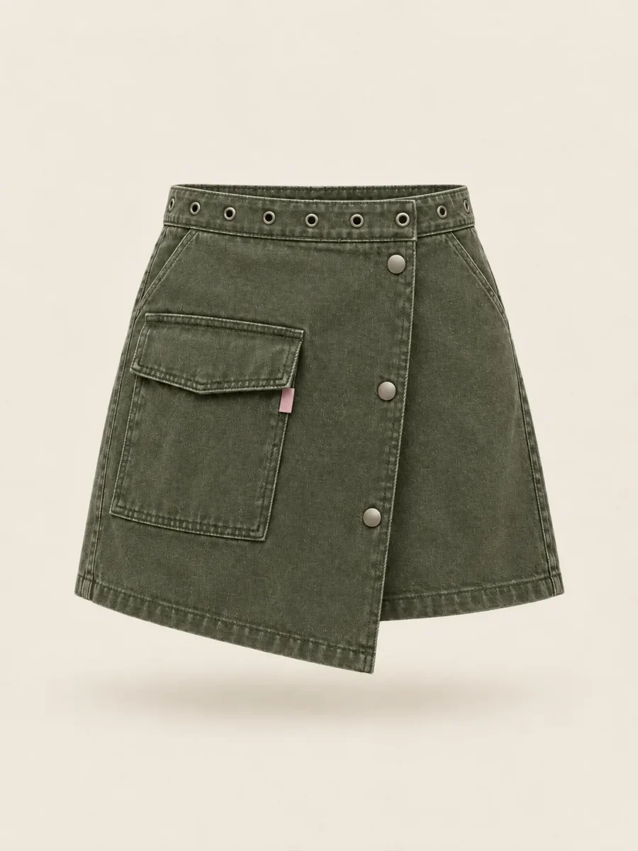 Kilt Front Utility Mini in Olive, front view