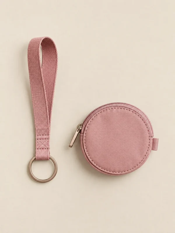 Lanyard & Coin Pouch Set in Rose Chalk, front view