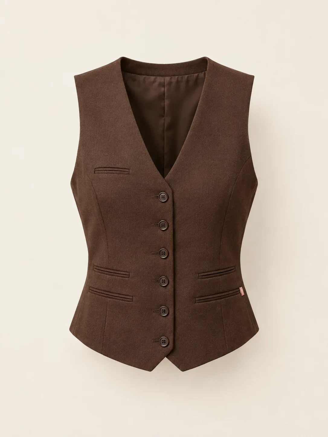 Ledger Tailored Waistcoat in Cocoa, front view
