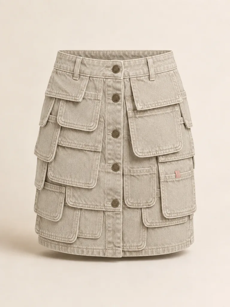 Patchwork Pocket Mini in Stone, front view