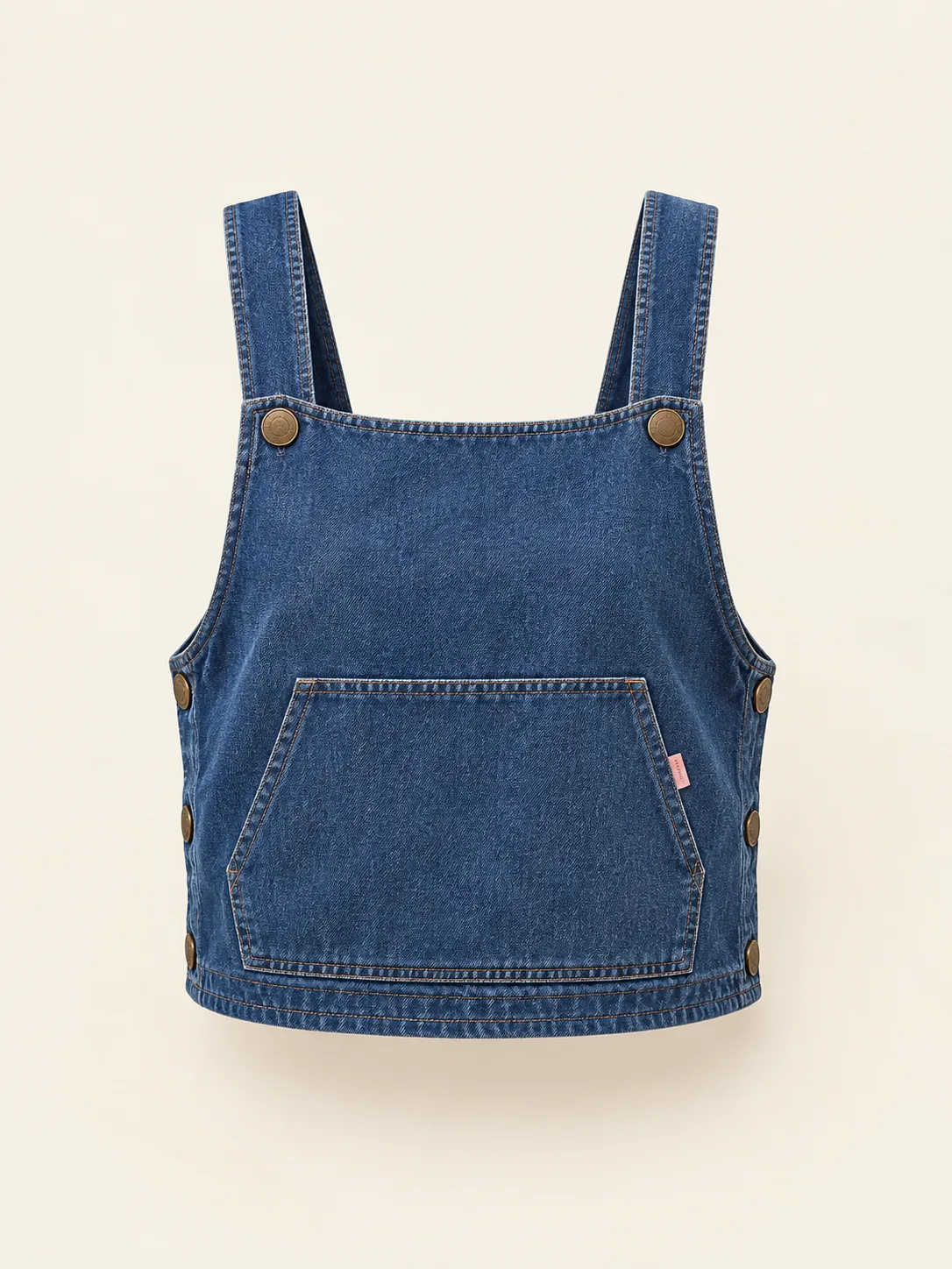 Pinafore Bib Vest in Indigo, front view