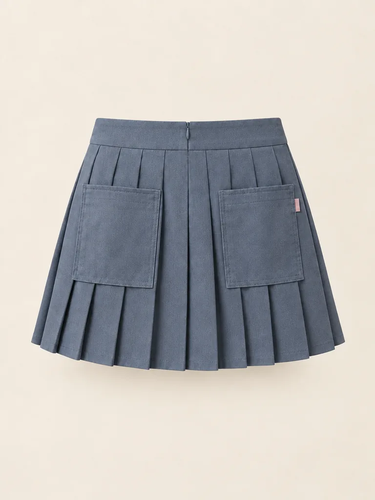Pleated Pocket Mini in Slate, back view