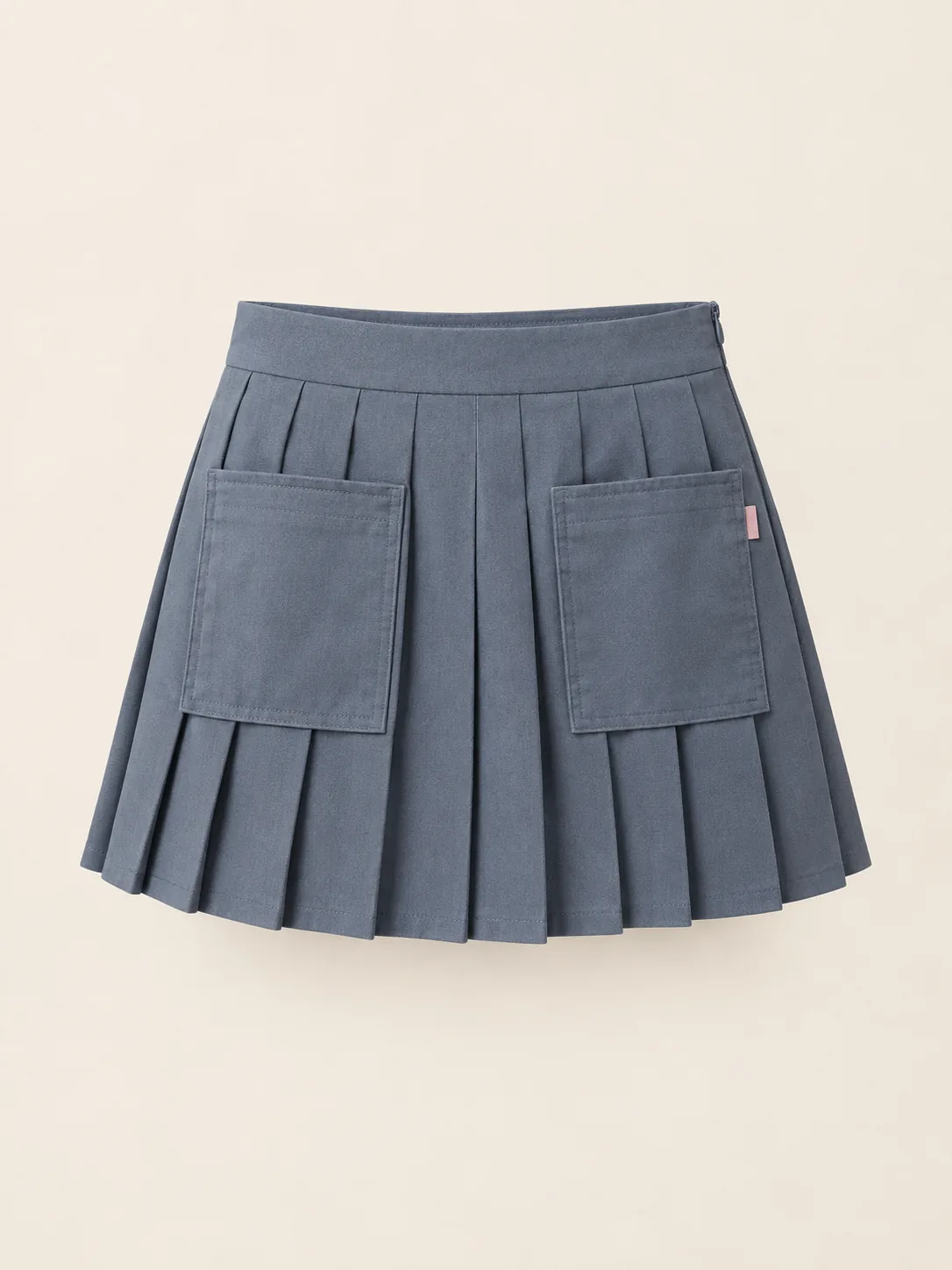 Pleated Pocket Mini in Slate, front view