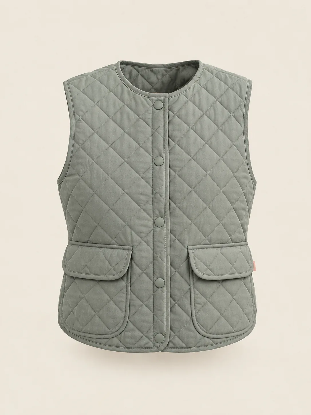Snapshot Quilted Vest in Sage, front view