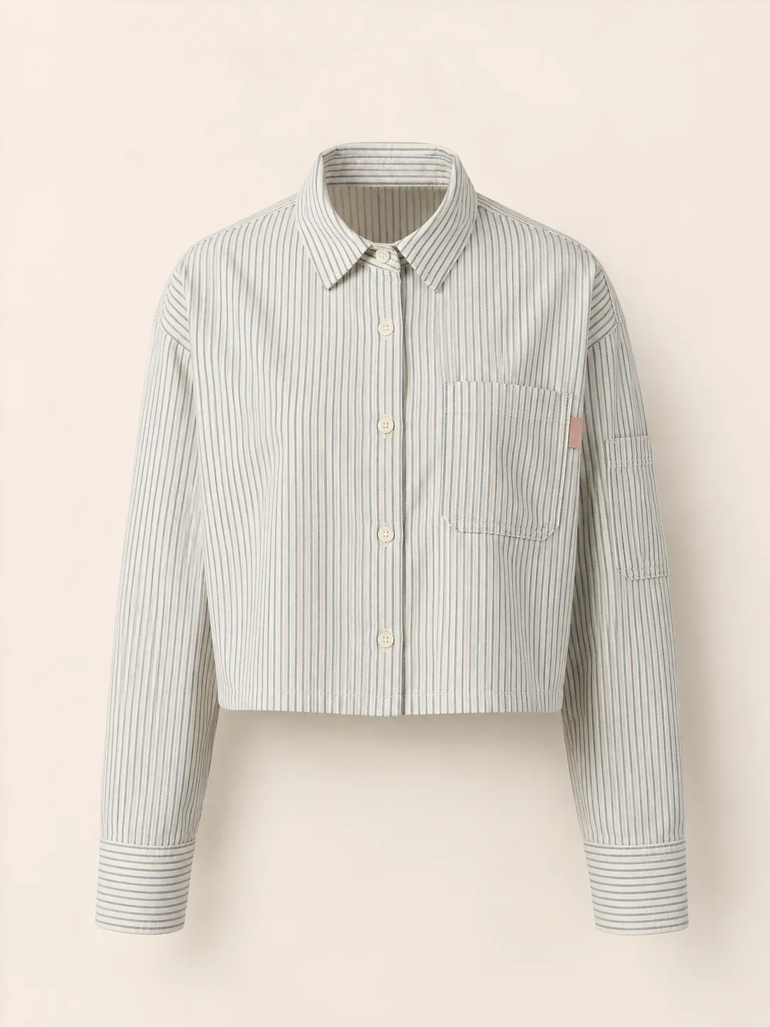 Ticket Pocket Stripe Shirt in Slate, front view