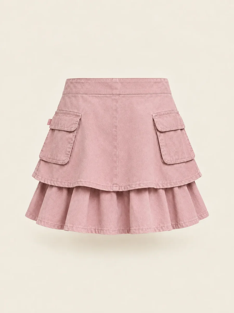 Tiered Cargo Mini in Rose Chalk, back view