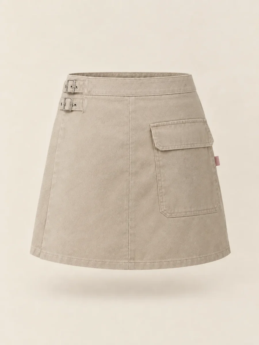 Wrap Buckle Mini in Stone, back view